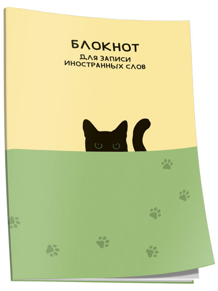Блокнот для записи иностранных слов Кот